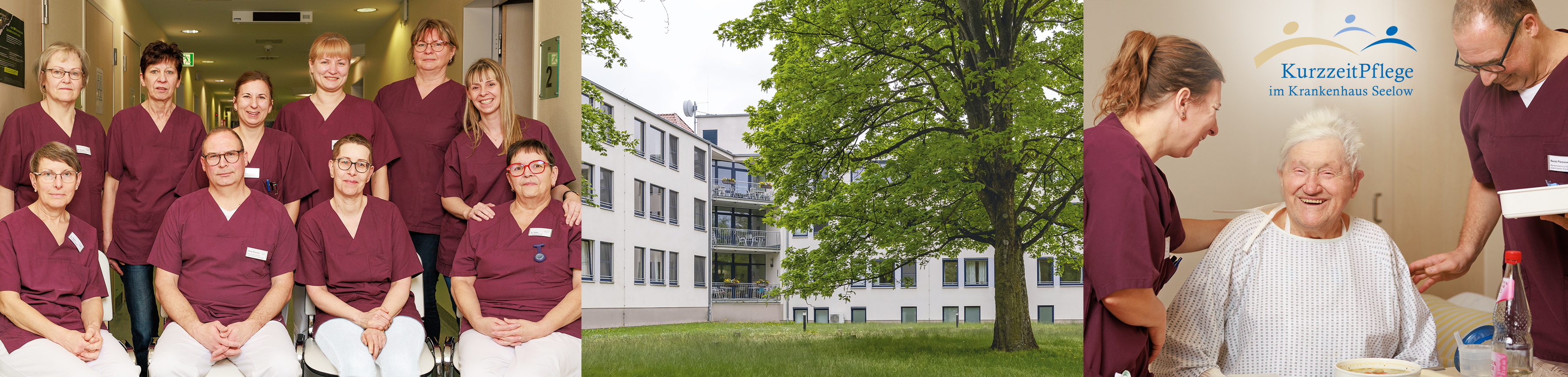 Mitabeiter für Kurzzeitpflege als zusammengefügtes Banner